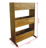 VidaXL Plantenbak verhoogd 3-laags massief acaciahout