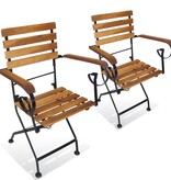 VidaXL Tuinstoelen inklapbaar 2 st staal en massief acaciahout