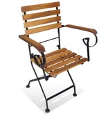 VidaXL Tuinstoelen inklapbaar 2 st staal en massief acaciahout