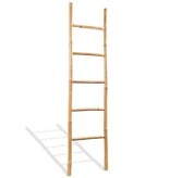 VidaXL Handdoekladder met 5 sporten 150 cm bamboe