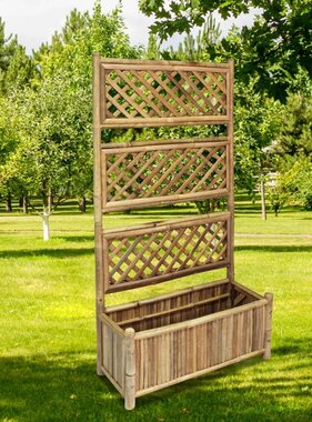 VidaXL Plantenbak verhoogd met rek 70 cm bamboe