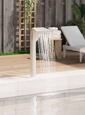 VidaXL Zwembadfontein 50x30x90 cm roestvrij staal zilverkleurig