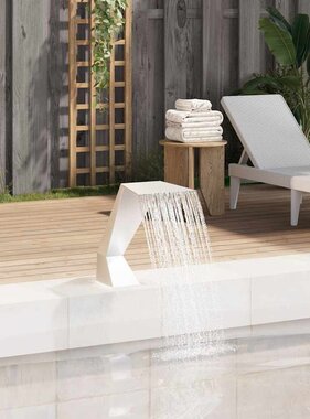 VidaXL Zwembadfontein 64x30x52 cm roestvrij staal zilverkleurig