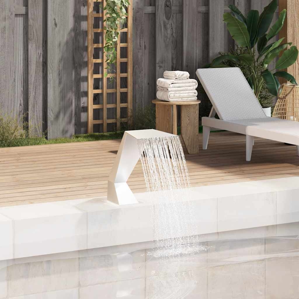 VidaXL Zwembadfontein 64x30x52 cm roestvrij staal zilverkleurig