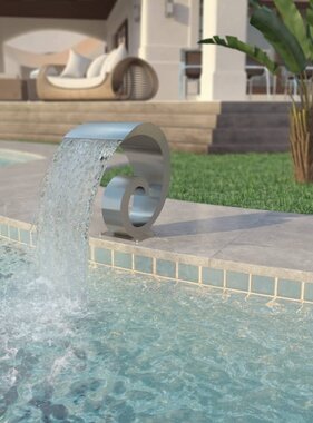 VidaXL Zwembadfontein 50x30x53 cm roestvrij staal zilverkleurig