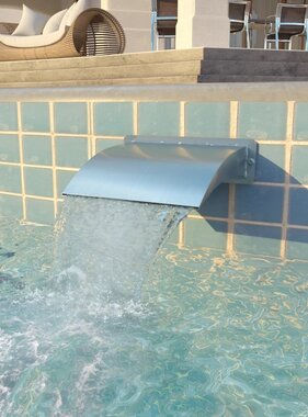 VidaXL Zwembadfontijn 30x9x26 cm roestvrij staal zilverkleurig