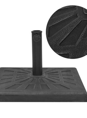 VidaXL Parasolvoet vierkant 12 kg hars zwart