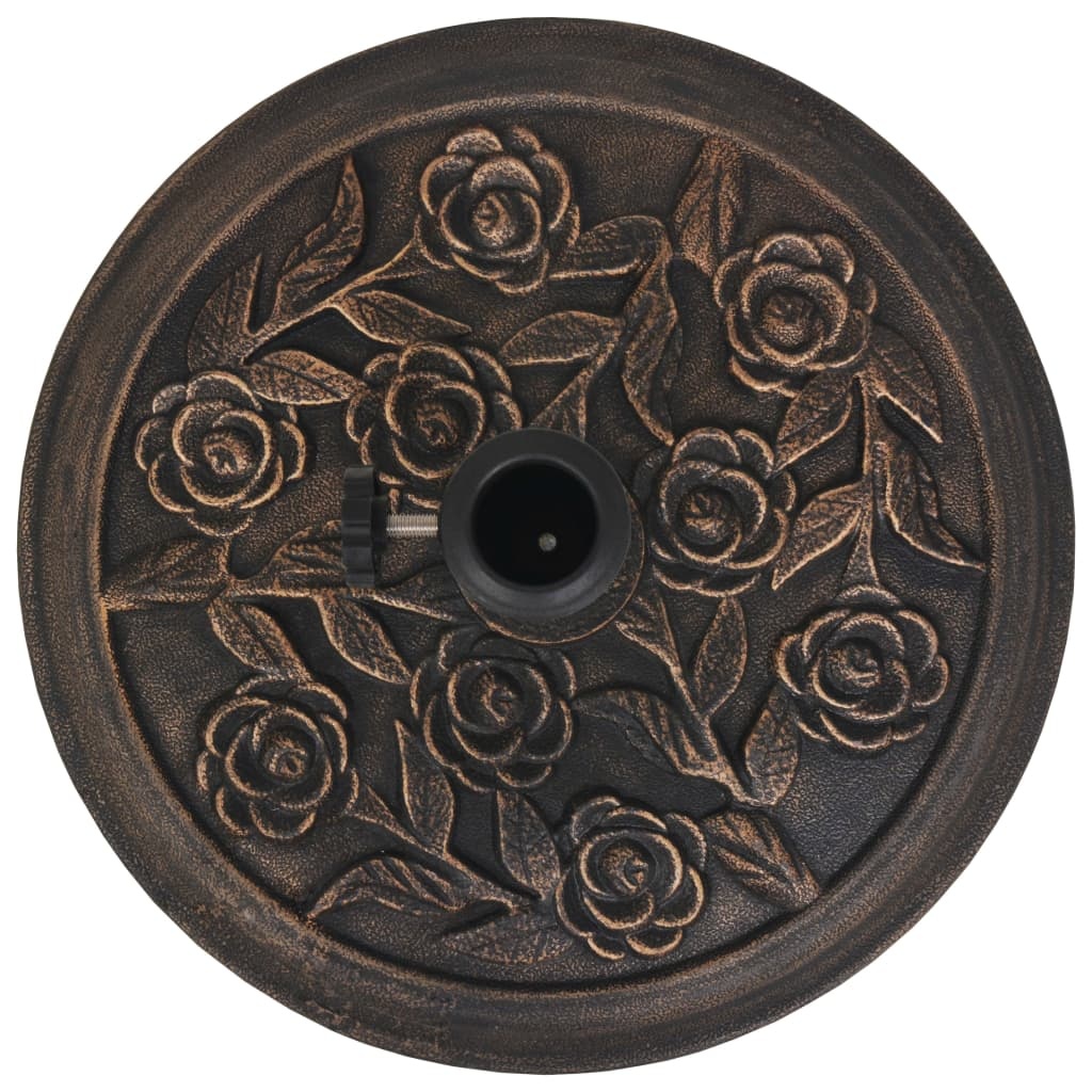 VidaXL Parasolvoet rond 9 kg hars bronskleurig