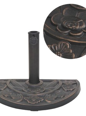 VidaXL Parasolvoet halfrond 9 kg hars bronskleurig