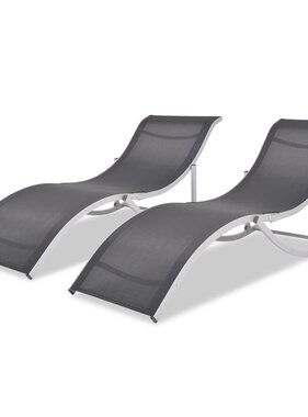 VidaXL Ligbedden inklapbaar 2 st aluminium en textileen