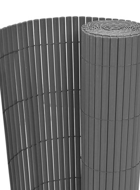 VidaXL Tuinafscheiding dubbelzijdig 90x500 cm PVC grijs