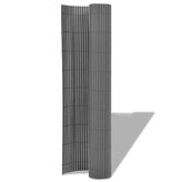 VidaXL Tuinafscheiding dubbelzijdig 90x300 cm PVC grijs
