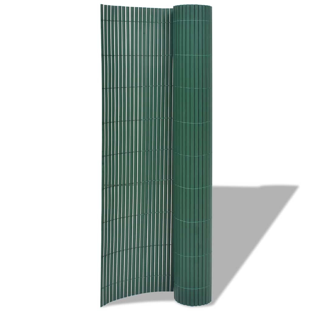 VidaXL Tuinafscheiding dubbelzijdig 90x300 cm PVC groen