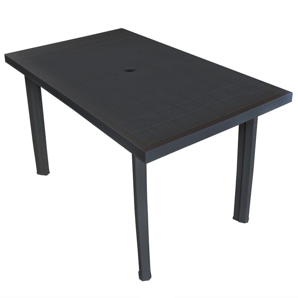 VidaXL Tuintafel 126x76x72 cm kunststof antraciet