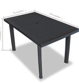 VidaXL Tuintafel 126x76x72 cm kunststof antraciet