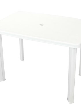 VidaXL Tuintafel 101x68x72 cm kunststof wit