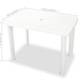 VidaXL Tuintafel 101x68x72 cm kunststof wit