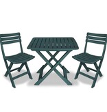 VidaXL 3-delige Bistroset inklapbaar kunststof groen