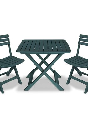 VidaXL 3-delige Bistroset inklapbaar kunststof groen