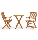 VidaXL 3-delige Bistroset inklapbaar massief acaciahout