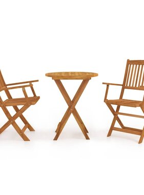 VidaXL 3-delige Bistroset inklapbaar massief acaciahout
