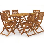 VidaXL 7-delige Tuinset inklapbaar massief acaciahout