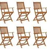 VidaXL 7-delige Tuinset inklapbaar massief acaciahout