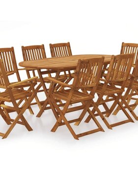 VidaXL 9-delige Tuinset inklapbaar massief acaciahout