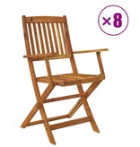 VidaXL 9-delige Tuinset inklapbaar massief acaciahout