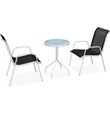 VidaXL 3-delige Bistroset staal zwart
