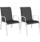 VidaXL 3-delige Bistroset staal zwart