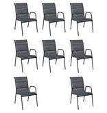 VidaXL 9-delige Tuinset staal zwart