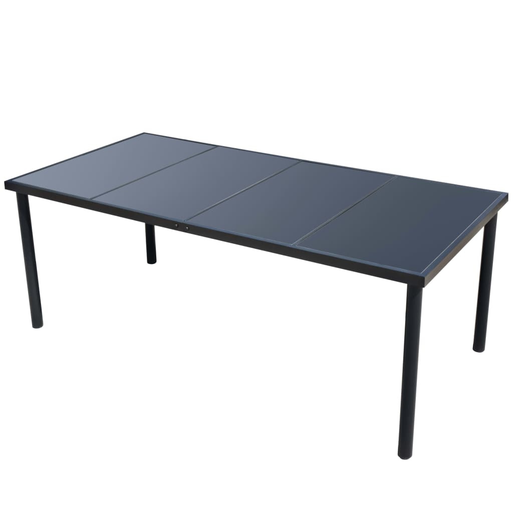 VidaXL 9-delige Tuinset staal zwart