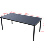 VidaXL 9-delige Tuinset staal zwart