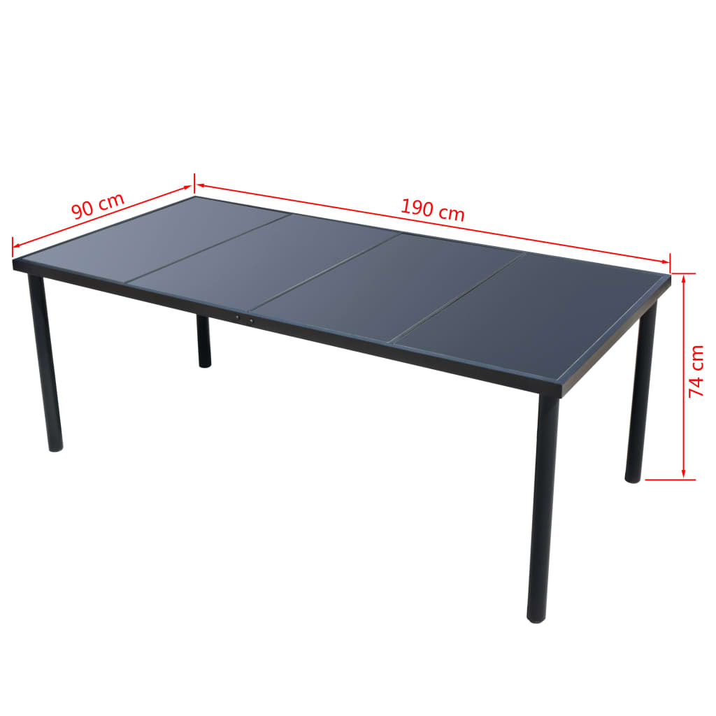 VidaXL 9-delige Tuinset staal zwart