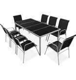 VidaXL 9-delige Tuinset staal zwart