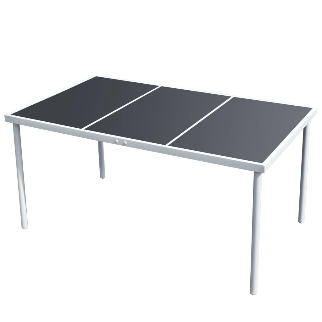 VidaXL Tuintafel 150x90x74 cm staal zwart