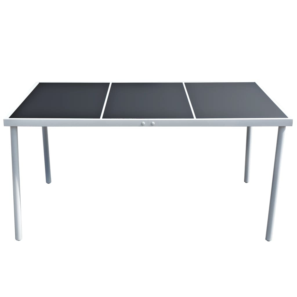 VidaXL Tuintafel 150x90x74 cm staal zwart