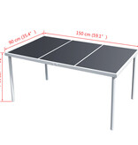 VidaXL Tuintafel 150x90x74 cm staal zwart