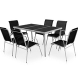 VidaXL 7-delige Tuinset staal zwart