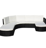 VidaXL 4-delige Loungeset met kussens poly rattan zwart
