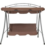 VidaXL Schommelbank voor buiten met luifel converteerbaar koffiekleur