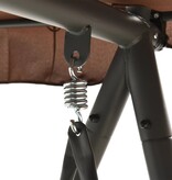 VidaXL Schommelbank voor buiten met luifel converteerbaar koffiekleur