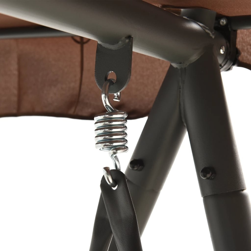 VidaXL Schommelbank voor buiten met luifel converteerbaar koffiekleur