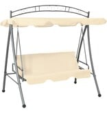 VidaXL Schommelbank voor buiten met luifel converteerbaar zandwit