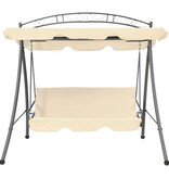 VidaXL Schommelbank voor buiten met luifel converteerbaar zandwit