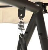 VidaXL Schommelbank voor buiten met luifel converteerbaar zandwit