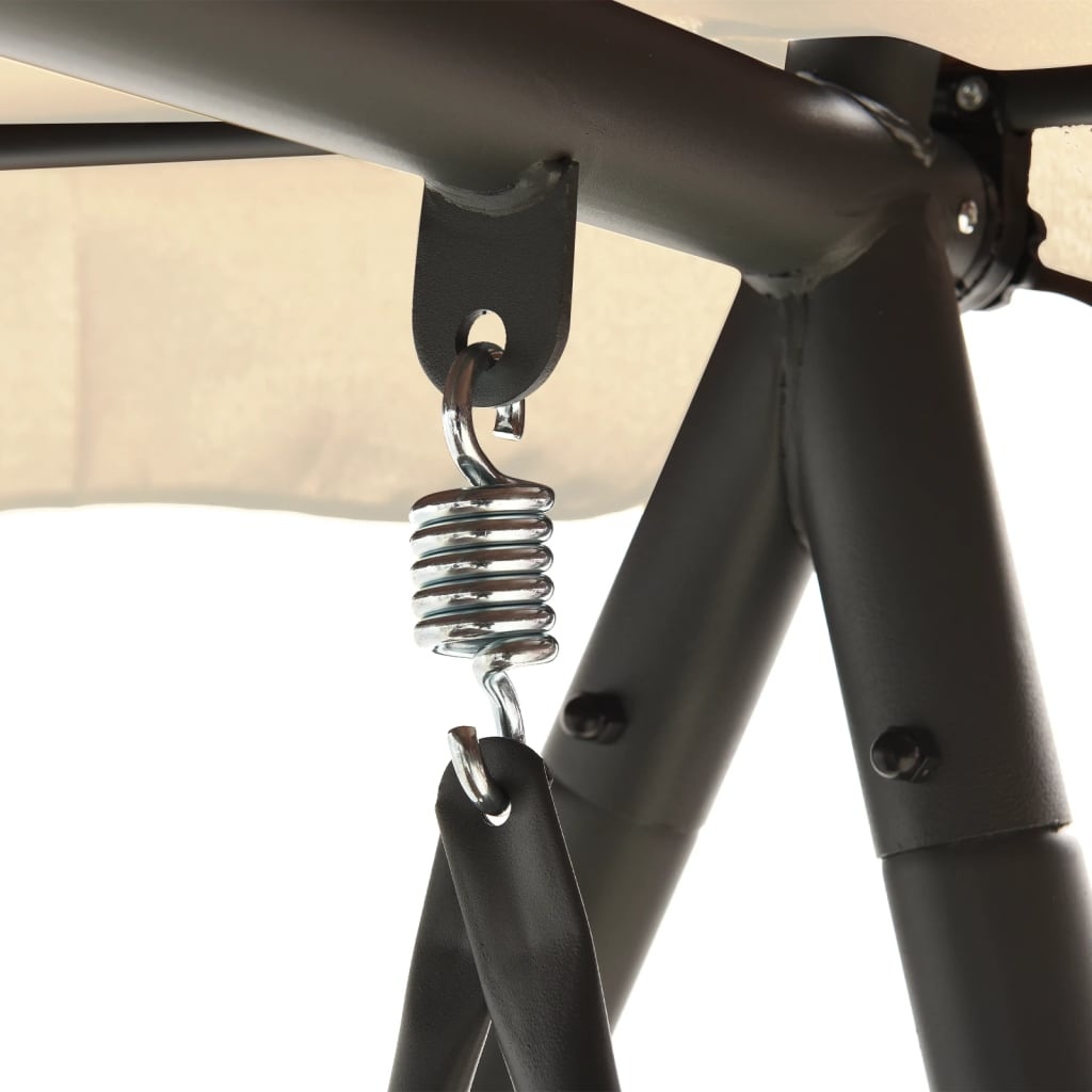 VidaXL Schommelbank voor buiten met luifel converteerbaar zandwit