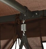 VidaXL Schommelbank met prieel converteerbaar koffiekleurig