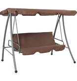 VidaXL Schommelbank voor buiten met luifel koffiekleurig